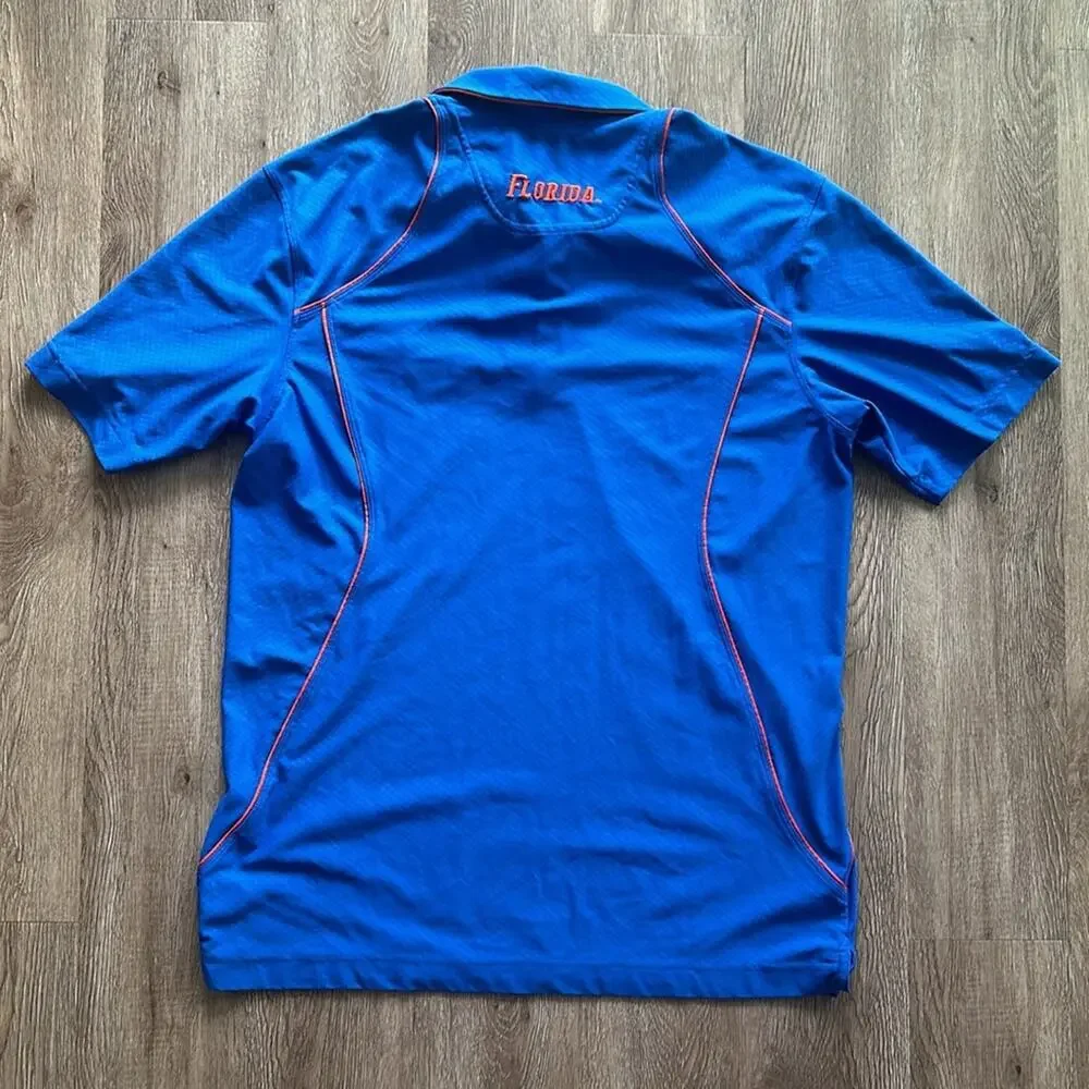 Nike University of Florida Gators Dri-Fit Team Polo‎ Blue Large Vintage Athletic